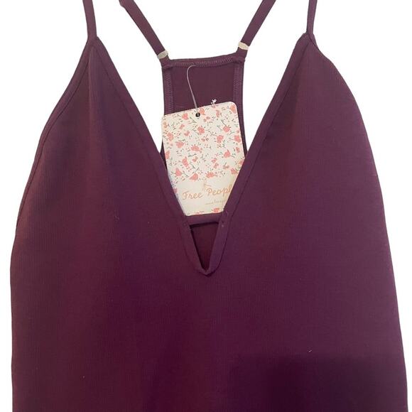 FREE PEOPLE INTIMATELY WOMEN'S WINE SLEEVELESS MOVE ALONG BODYSUIT Sz XS/S - Picture 5 of 9